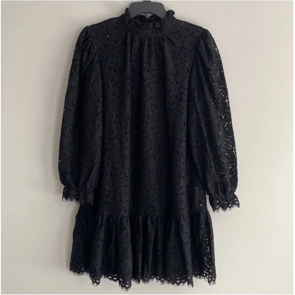 J. Crew Ruffleneck Lace Dress